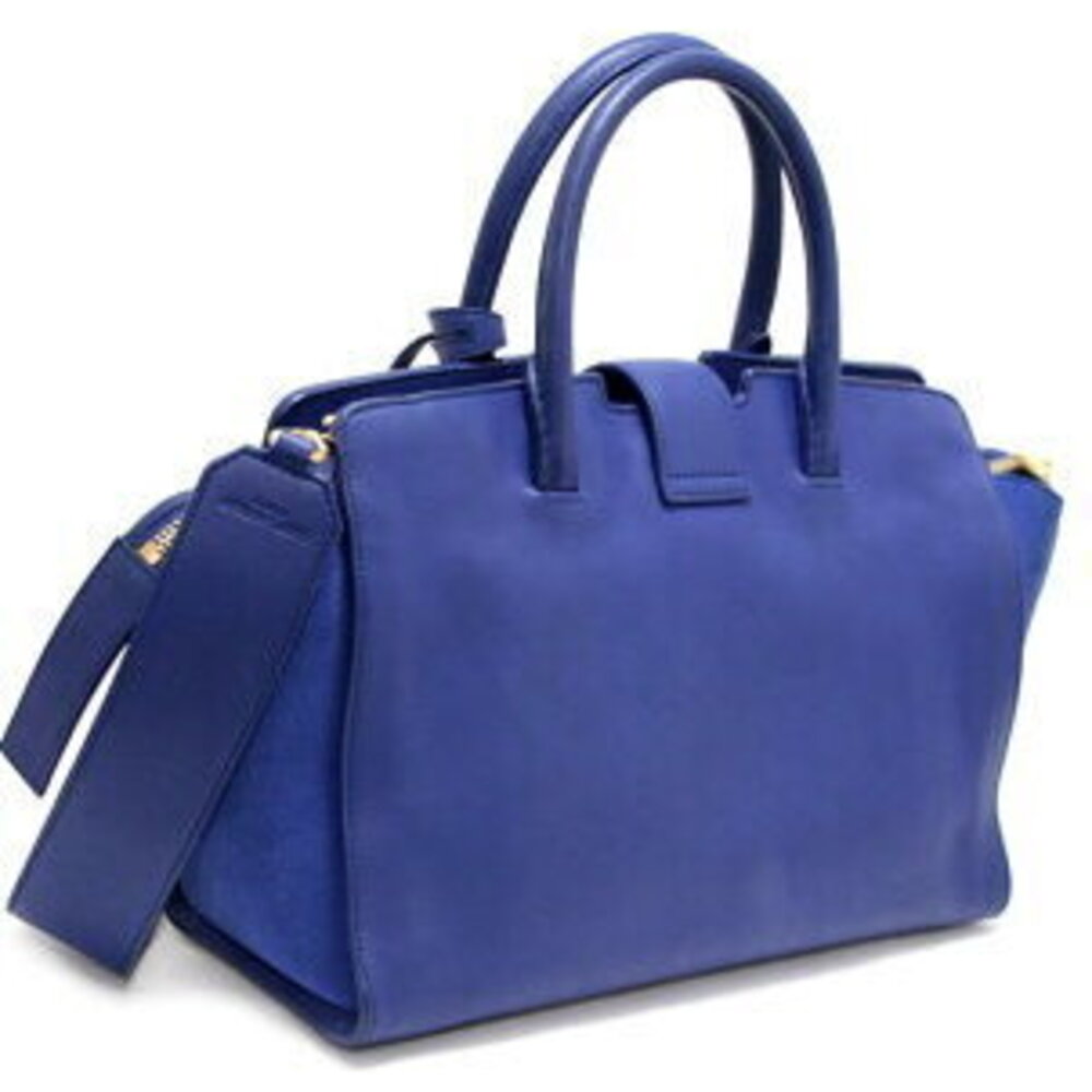 SAINT LAURENT PARIS Downtown Cabas Bag Blue Leather GG - Picture 3 of 6